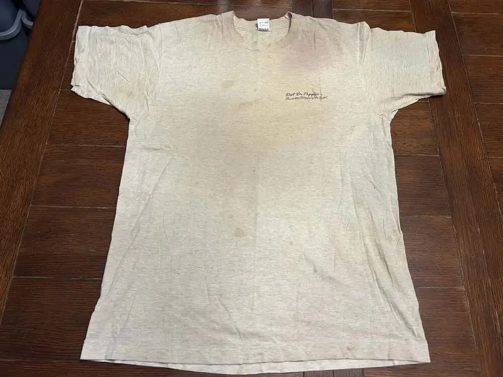 Vintage 1991 Diet Dr. Pepper T-Shirt Thrashed Distressed Single Stitch USA